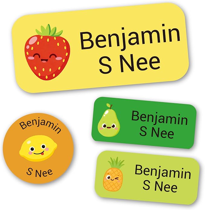 Personalized Daycare Name Labels for Kids (117 Labels) - Custom Durable Waterproof Name Stickers for Clothing Tags, Water Bottles, Lunch Boxes, and School Supplies - Dishwasher, Washer