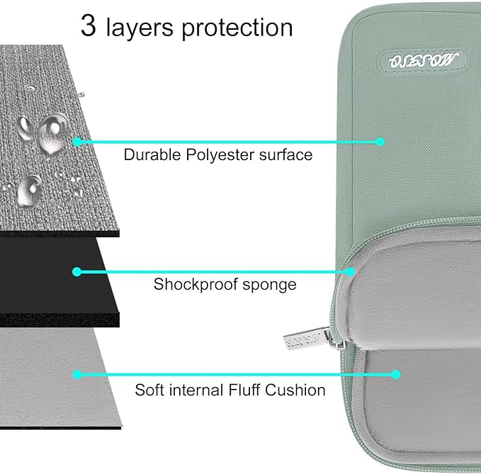 MOSISO Laptop Case 15 inch, 15 inch Laptop Sleeve Compatible with MacBook Air M5 A3448 M4 A3241 M3 A3114 M2 A2941 2026-2023, Dell XPS, Polyester Vertical Computer Sleeve Bag with Pocket, Antique Green