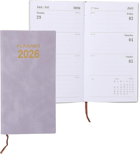 PATIKIL 2026 Planner Notebook, A6 64 Sheets Undated to Do List Daily Weekly Monthly Goals Tracker Pocket Notebook for Office Home Study Work Time Management Fitness Habit, Purple
