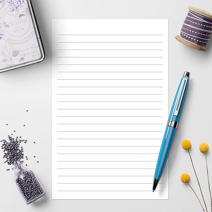 321Done Lined Notepad & Memo Pad, Wide-ruled Writing Pads - 50 Tear-Off Sheets, 5.5x8.5 Notepads, Note Pads, Note Paper, Scratch Pad, Plain White 70 lb Paper, Chipboard Backing, Made in USA