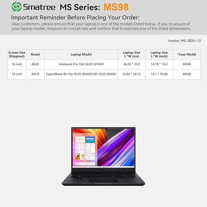 Smatree MS98 Hard EVA Protective Sleeve Case with Stand Compatible for 16 inch ASUS Vivobook Pro 16X OLED M7600, for 16 inch ASUS ExpertBook B5 Flip OLED B5602F/B5 OLED B5602, Pink