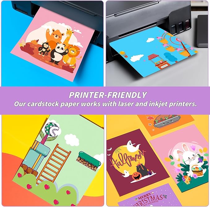 4" x 6" Cardstock, 300 Pack/30 Assorted Colors Colorful Thick Paper Cardstock Blank Colored Cards Stock for Invitations, Greeting Cards Making, Postcards, Photos, 250GSM Thick Paper Colorful