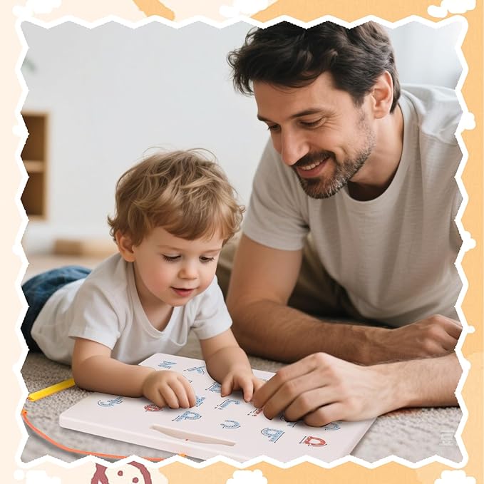 LovesTown Double Sided Magnetic Alphabet Tracing Board ABC Letter Learning Toy with Magnets Educational Writing Practice for Preschool Toddlers (Pack of 2)