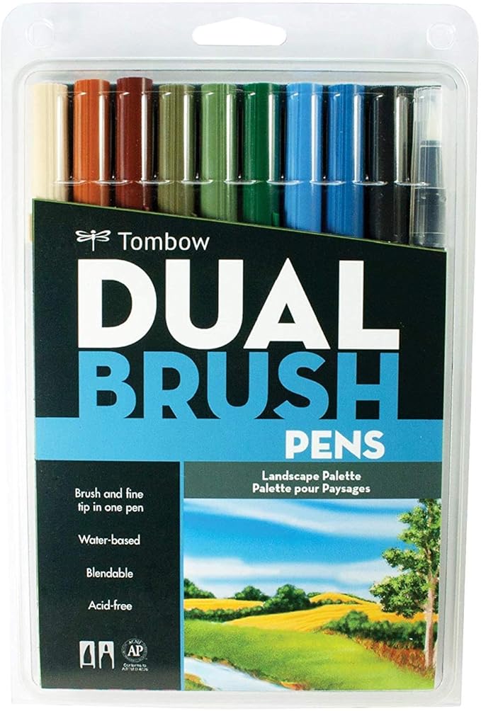 Tombow ABT Dual Brush Pen set of 10, LANDSCAPE