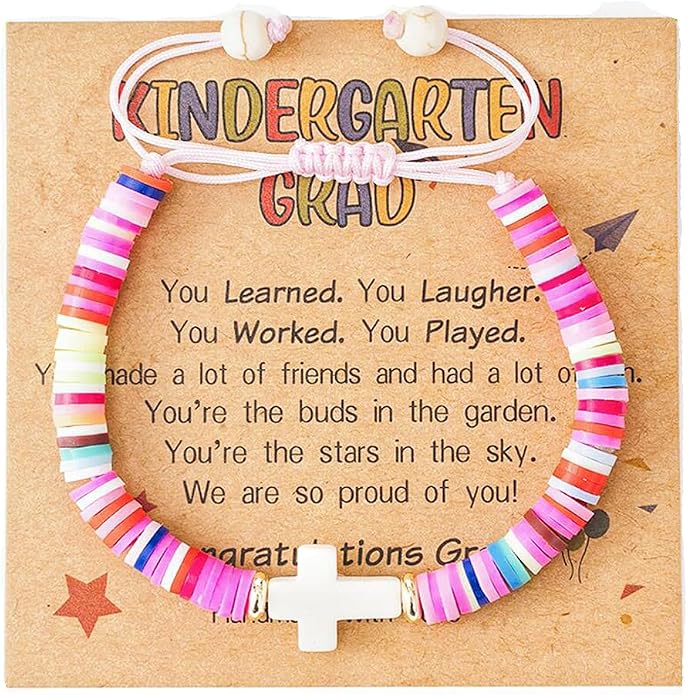 Back to School Bracelets Heart Matching Mommy and Me Elastic Wish Strings Bead Bracelets First Day of School Supplies Gifts