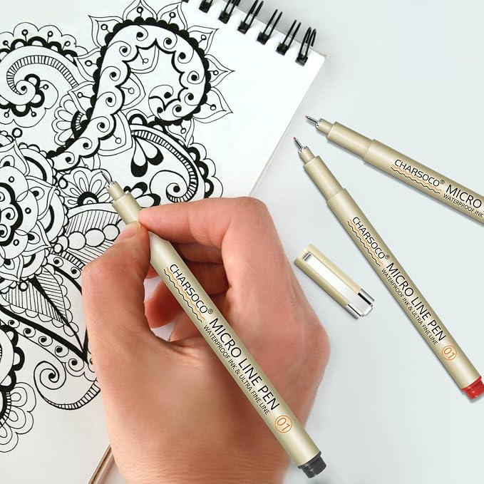 05 Micro Pen, Fine Point Pen with 36 Colors, Waterproof Archival Ink, 0.48mm Fineliner Ink Pens for Artist Illustration, Sketching, Anime, Manga, Technical Drawing and Scrapbooking