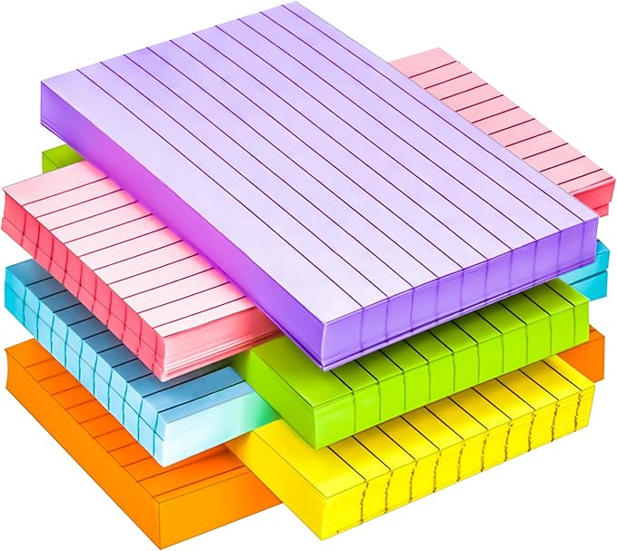 180Pcs Colored Index Cards 4x6 Inch Flash Cards with Lines Note Card Flashcards, Colorful Ruled Card Pad Index Note Books 4 x 6 Notecards for Studying School Supply College Office
