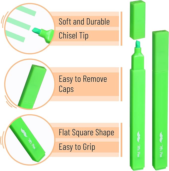 Mr. Pen- Aesthetic Highlighters No Bleed, 8 Pack, Summer Colors, Chisel Tip, Cute Highlighters Assorted Colors for Journaling, Highlighting, Underlining, Fast Dry, Back to School Supplies