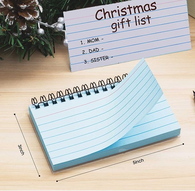 PRIMBEEKS 400 Pcs Premium Index Cards, 3 x 5 Inch White Learning Card, Double-sided Available Note Cards, White Paper Ring Index Card Note Taking Paper for Studying, School, Memory