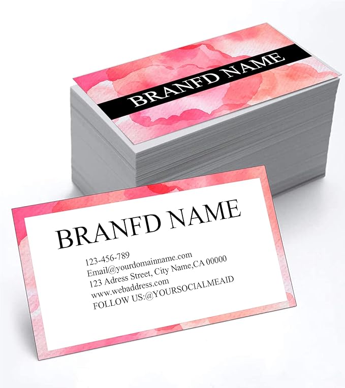 Custom Business Premium Cards 200 PCS, 3.5x2 inches Customizable Design with Luxurious Soft Texture All Business Designs 500 cards No Additional Charge