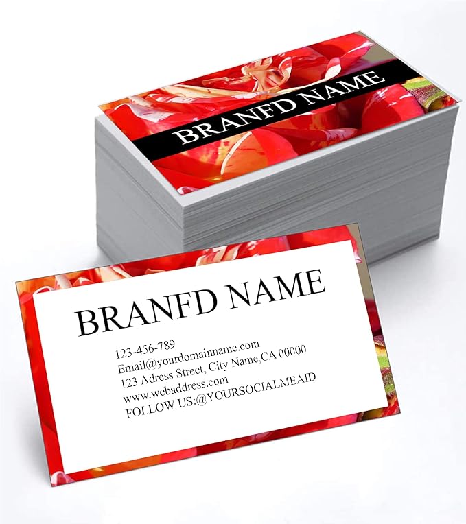 Custom Printed Business Stock Cards - Thick Sturdy Stock - 3.5" x 2" - 100% Recycled Content (500/200 PCS) Premium Double-sided Print