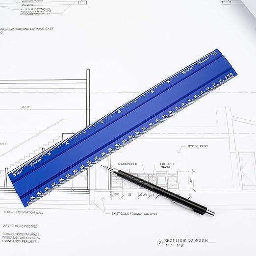 Alumicolor Aluminum Office Ruler, 12IN, Black