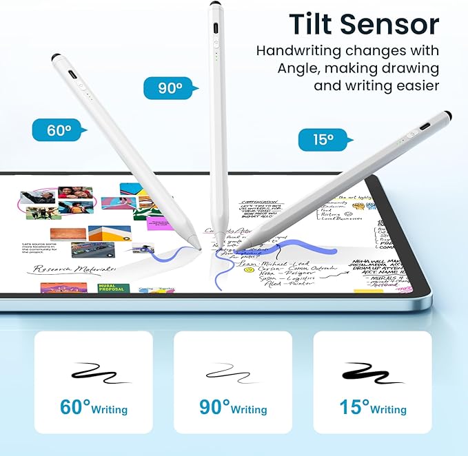 Hastraith Dual Tip Stylus Pen for iPad(2026-2018),13 Mins Fast Charge with Tilt Sensitivity and Palm Rejection for iPad 11/10/9/8/7/6th Gen,Air 7/6/5/4/3/M3/M2,Pro 13"/12.9"/11"/M4, Mini 7/6/5th,White