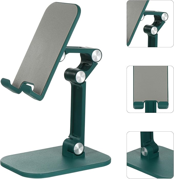 FRCOLOR Adjustable Desktop Phone Stand and Tablet Holder Multifunctional Phone Bracket with Height Lift Portable for Online Classes and Live Streaming