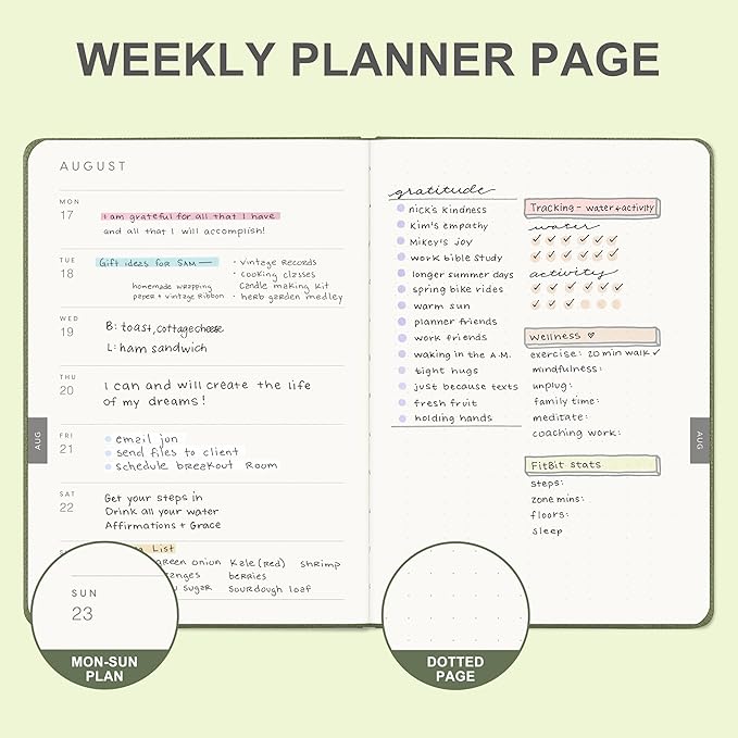 And Per Se 2026 Planner, 15 Months Hardcover Daily, Weekly & Monthly Planner, A5 size, 100GSM Thick Paper, Back Pocket, 5.7" x 8"(Olive Green)
