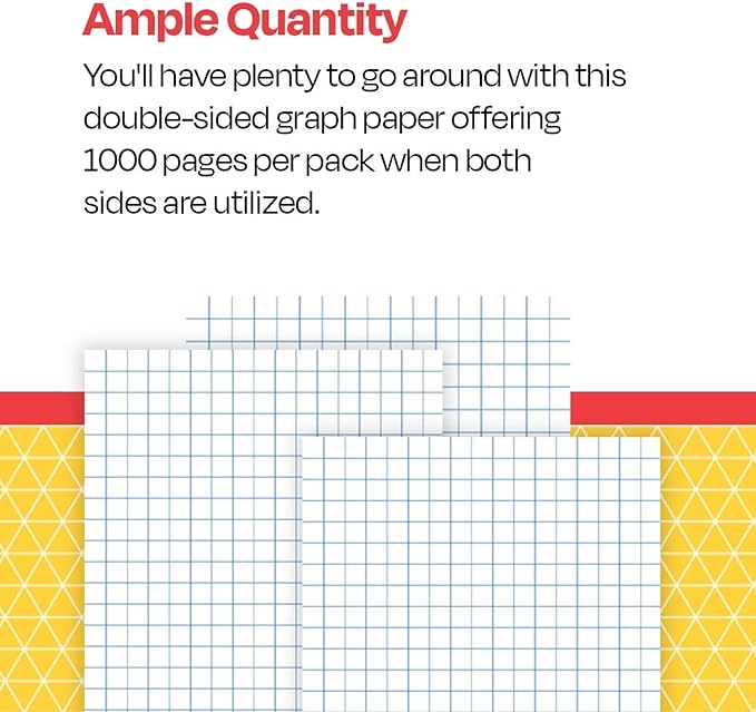 School Smart Graph Paper, 8-1/2 x 11 Inches, 1/10 Inch Ruling, White, 500 Sheets