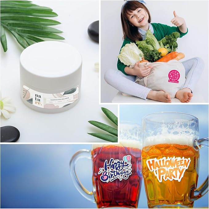 100-500 PCS Custom Stickers Personalized Labels Stickers Customized Stickers with Image Photo Name or Text for Business Logo,Personalized Waterproof,Dishwasher Safe,Vinyl Stickers