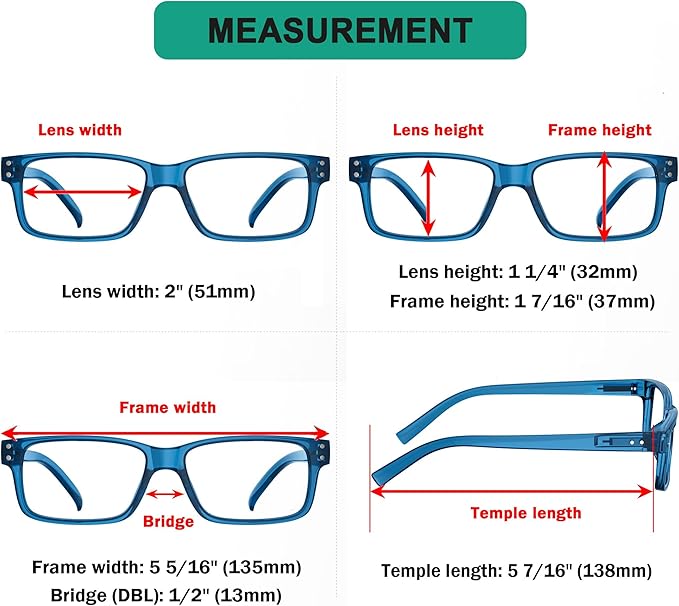 Eyekepper 2 Pairs Blue Light Blocking Reading Glasses for Men Women - UV Protection Spring Hinge Computer Readers