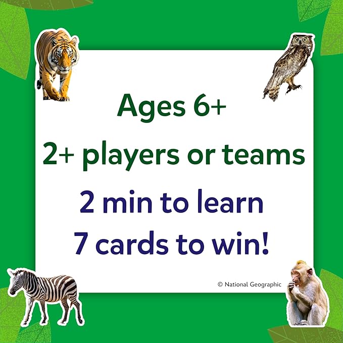 Skillmatics Guess in 10 National Geographic Animals, Educational Card Game for Kids & Families, Animal Trivia & Travel Game, Screen-Free Fun, Gifts for Ages 6, 7, 8, 9 and Up