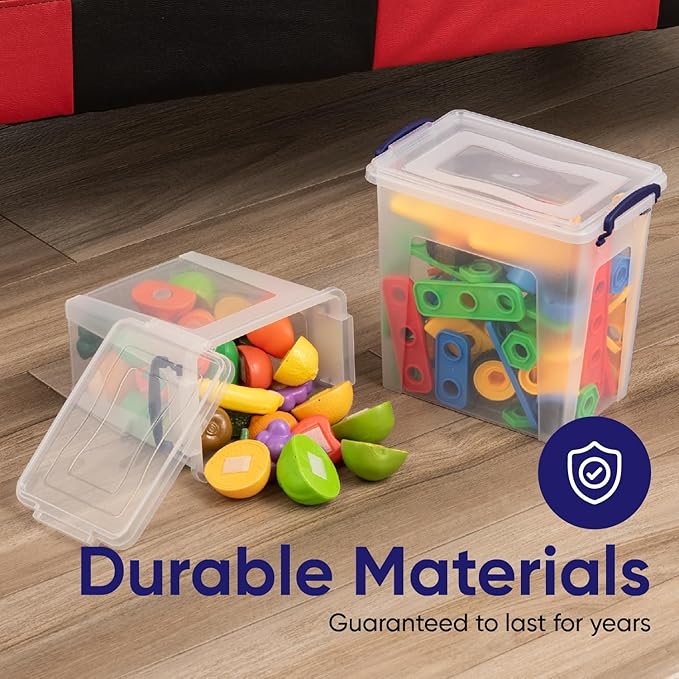 Superio Storage Bins with Lids- Clear Boxes for Organizing, Stackable Plastic Containers- BPA Free, Non-Toxic, Odor Free, Organizer for Home, Office, Dorm, 14.25 Qt, 3 Pack