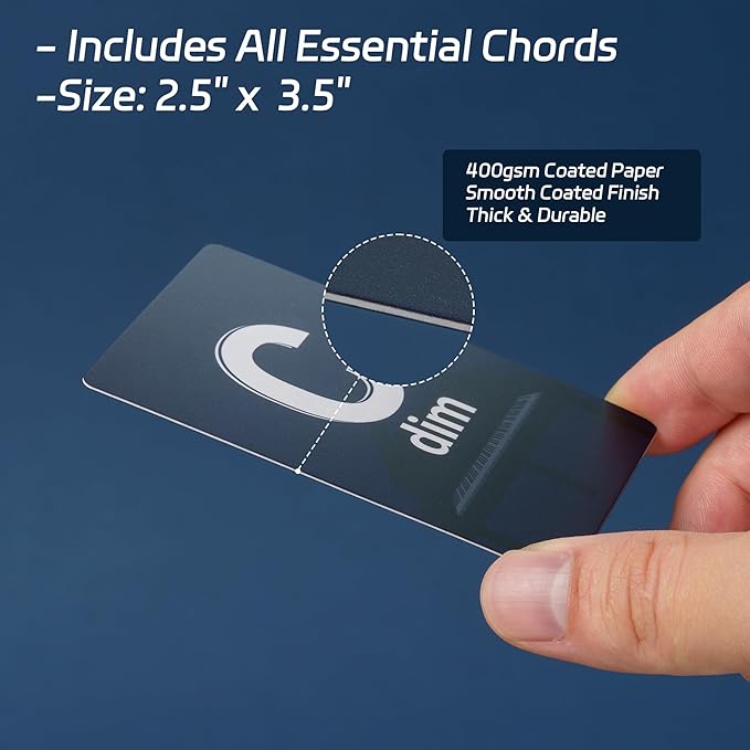 Infassic Piano Chord Flash Cards - Acoustic & Keyboard Piano Learning Cheat Sheets - Learn Essential Chords Quickly & Easily for Pianists, Teachers, and Students - 55 Flashcards