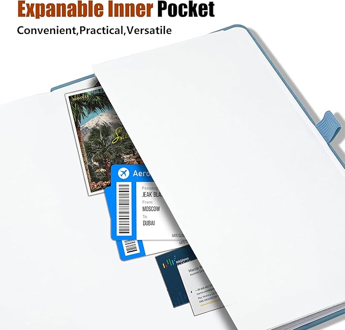 Lined Journal Notebook, A5, 192 Pages 100 GSM Thick Paper, Hardcover Leather College Ruled Journal for Writing, Men Women, Journaling, Daily, Work, Office, Home School Business(Green)