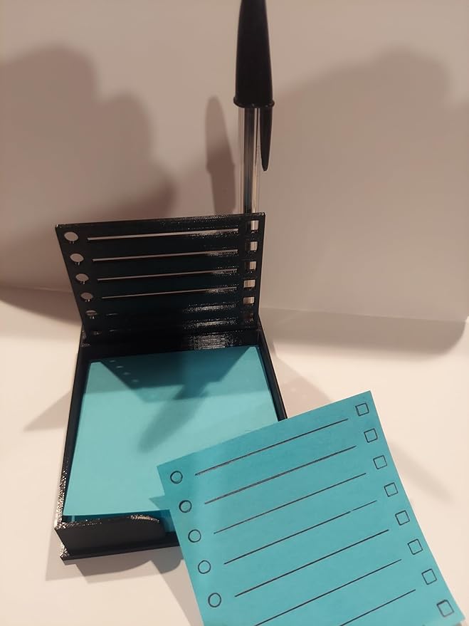 Generic Sticky Note Holder w/Stencil (Black) - 4" x 3.5" - Rectangular - 1 Count