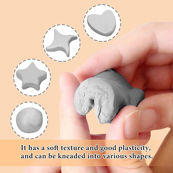 Smilo 8-Pack Gray Kneaded Erasers | Moldable & Dust-Free Putty Eraser | No Smudge Art Eraser with Case for Drawing