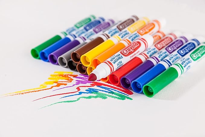 Crayola Ultra Clean Washable Markers (40ct), Teacher School Supplies for Kids, Broad Line Colored Markers, Coloring Book & Art Marker Set, Ages 3+