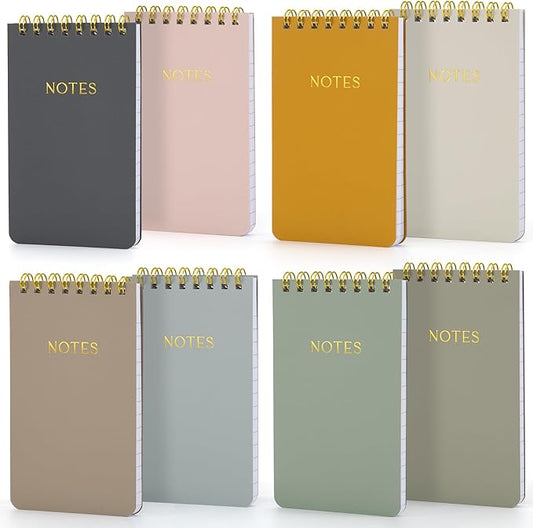 ZICOTO Aesthetic Pocket Notebooks Set Of 8 - Small 3x5 Spiral Notepads With Lined Pages For Women - The Perfect Little Mini Pads to Stay Organized and Boost Productivity at Work or School