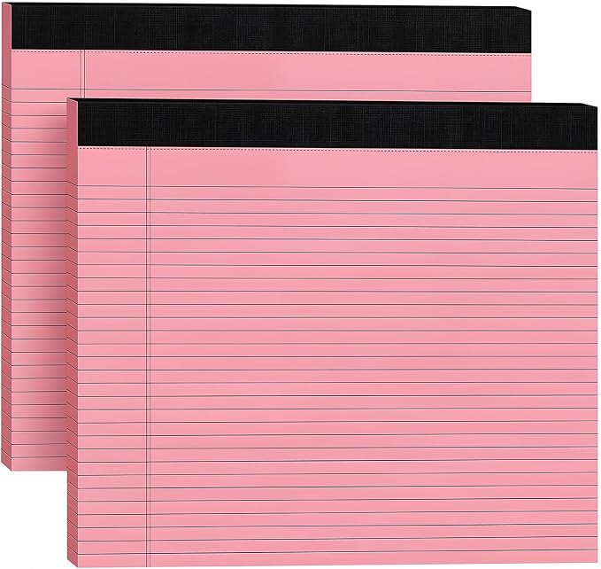 Thboxes 2 Pack Wide Legal Pads, 60 SheetsLandscape Note Pads, 11 x 9.5 In