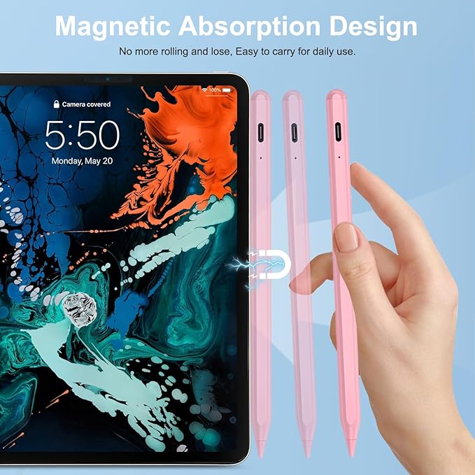 BLEBLE Stylus Pen for iPad Apple: Fast Charge for iPad Pencil Apple Pen with Palm Rejection Tilt Sensitivity