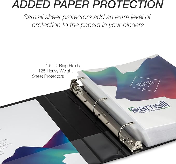 Samsill Durable 2 inch 3 Ring Binder, D Ring Binder, 100% Recycled Chipboard, Basic Assortment, 4 Pack