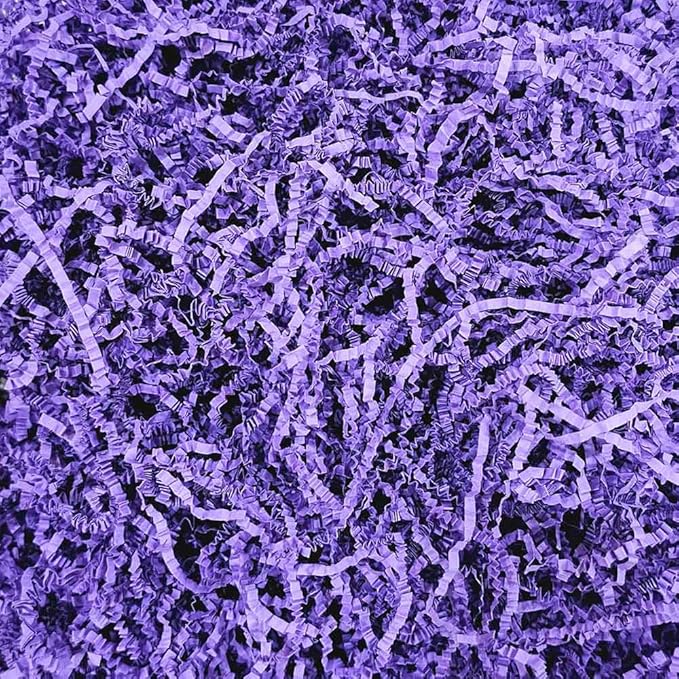 GoooodGift - 3 oz - Purple - Crinkle Cut Paper Shred Filler for Gift Wrapping, Gift Box Stuffing Birthdays, Basket Filling Mother's Day Christmas