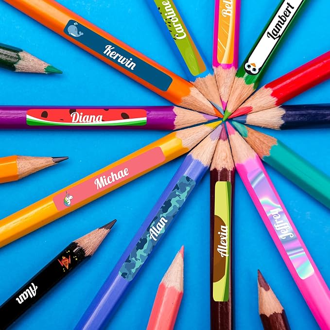 100 Pcs Personalized Labels for Kids School Supplies Waterproof, Custom Name Stickers Kids Labels for Travel, Daycare, Stationery