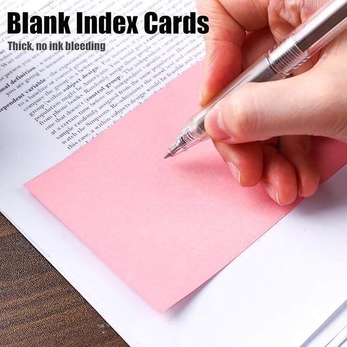Koogel Pink Index Cards 3x5, 300PCS Pink Cards for Back to School, Heavyweight Blank Notecard Flashcards for Studying Supplies Learning Memory Students Note Taking To Do List, 5 Pinks