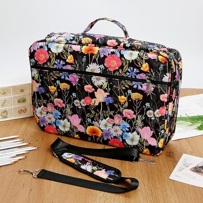 Lbxgap Portable Colored Pencil Case Holds 480 lots Pencils or 320 to 328 Gel Pens Large Capacity Pencil Organizer with Handle Strap Handy for Colored Pencils & Gel Pen