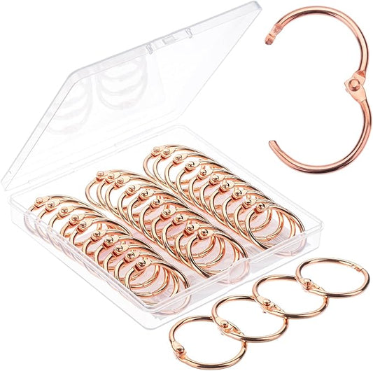 Mr. Pen- Loose Leaf Binder Ring, 1 Inch, 40 Pack, Metal Loose Leaf Binder Book Rings for Books and Index Cards, Scrapbook, Keychains, School, Home, Office, Rose Gold
