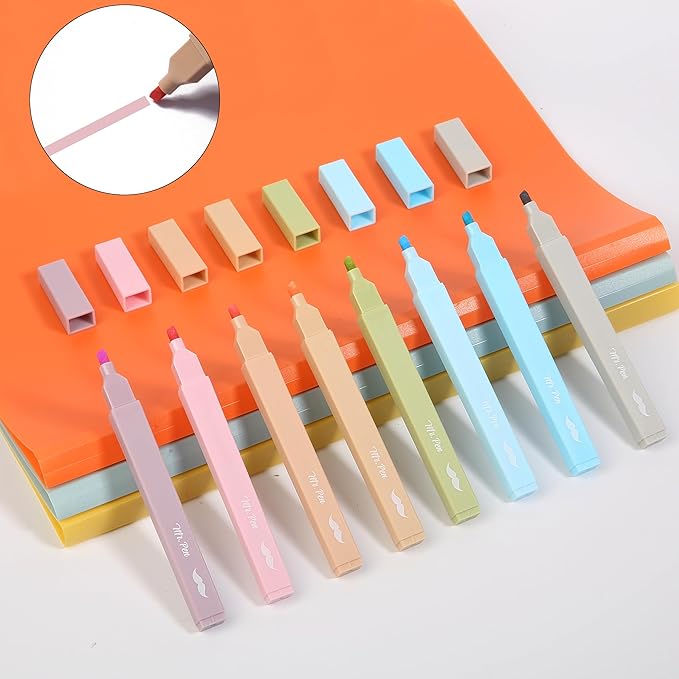Mr. Pen- Aesthetic Highlighters No Bleed, 8 Pack, Pastel & Vintage Colors, Chisel Tip, Cute Highlighters Assorted Colors for Journaling, Highlighting, Underlining, Fast Dry, Back to School Supplies