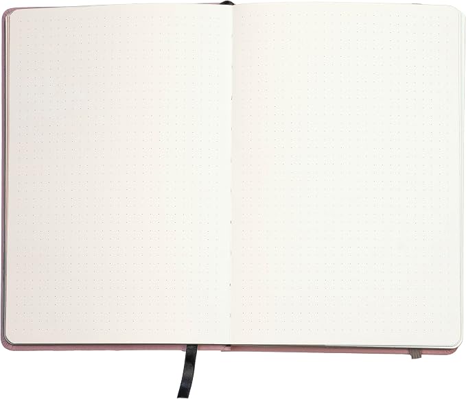 EVERLINEA 5.6” x 8.3” Embossed Heart A5 Hardcover Notebook, 240 Dotted Pages, Powder Pink