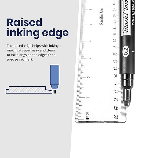 Pacific Arc 24 Inch Ruler Clear Plastic, Graduations in Inches and Centimeters