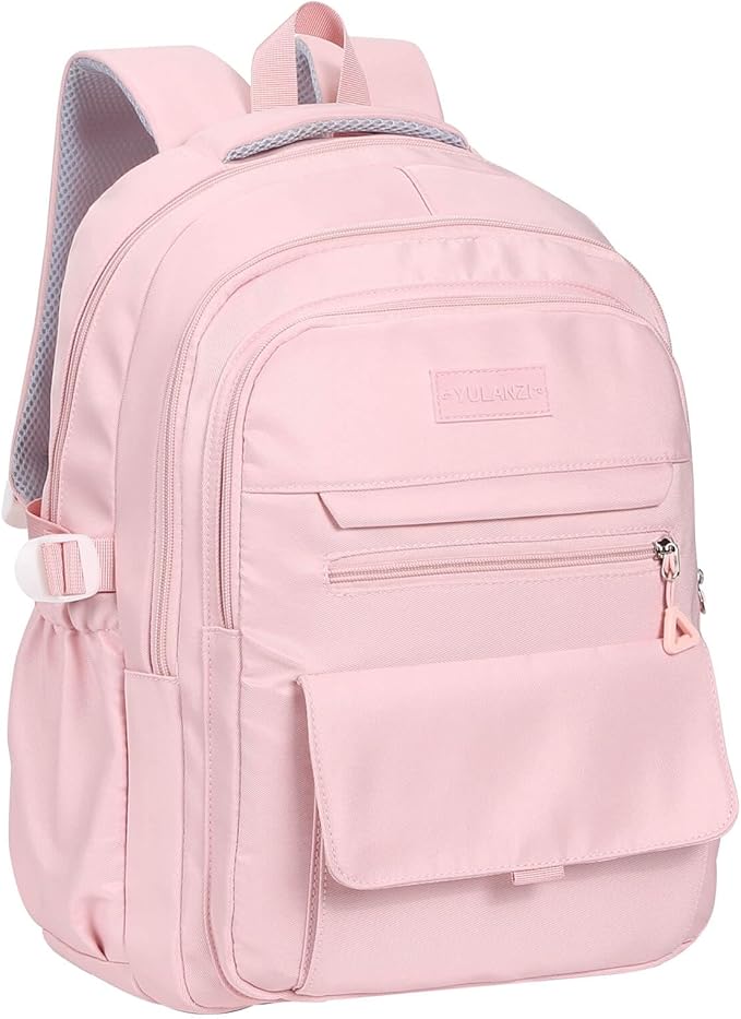 Phaoullzon Girls School Backpack for Boys, College Aesthetic Laptop Bookbag for Travel,Pink