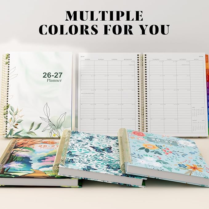 Planner 2026-2027 Weekly and Monthly A4 Size - Agenda 2026-2027 July 2026 - June 2027, A4 Spiral Binding Agenda with Monthly Tabs, Inner Pocket, 100gsm Thick Paper (8.5" x 11")