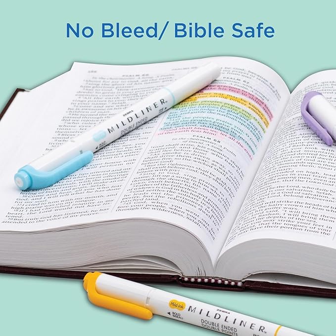 Zebra Pen Mildliner Dual-Tip Highlighters, Broad and Fine Tips, Ideal for Bible Highlighting, No Bleed, School Supplies, Teacher Supplies, and Office Supplies, Mild Fuchsia Ink, 12-Pack (78470upc)