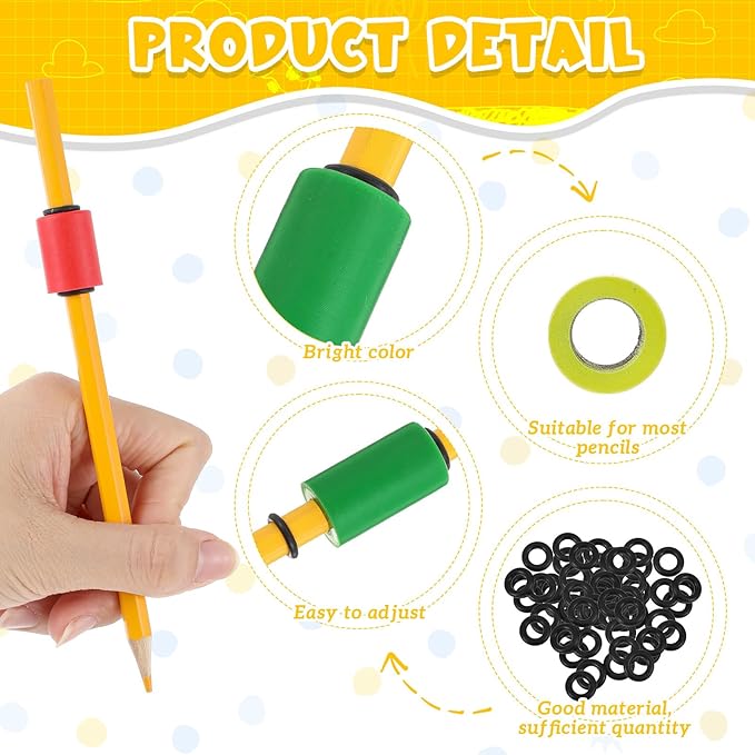 20 Pcs Pencil Weights Handwriting Aid for Children 0.7/0.5/0.35/0.2 oz Adjustable Weights Kit for Kid, or Special Need Improve Penmanship for Autism, Quivers, or Fine Motor Skill Disability