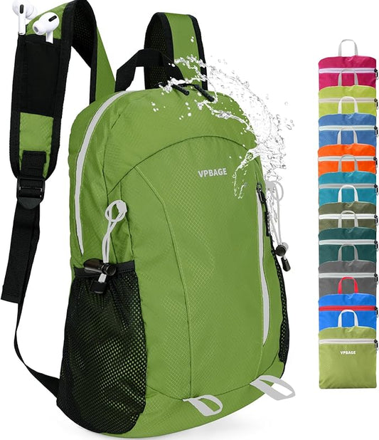 VPBAGE 15L Water-resistant Hiking Daypack, Small Backpack Travel Outdoor, Lightweight Day Pack with Tool Loops