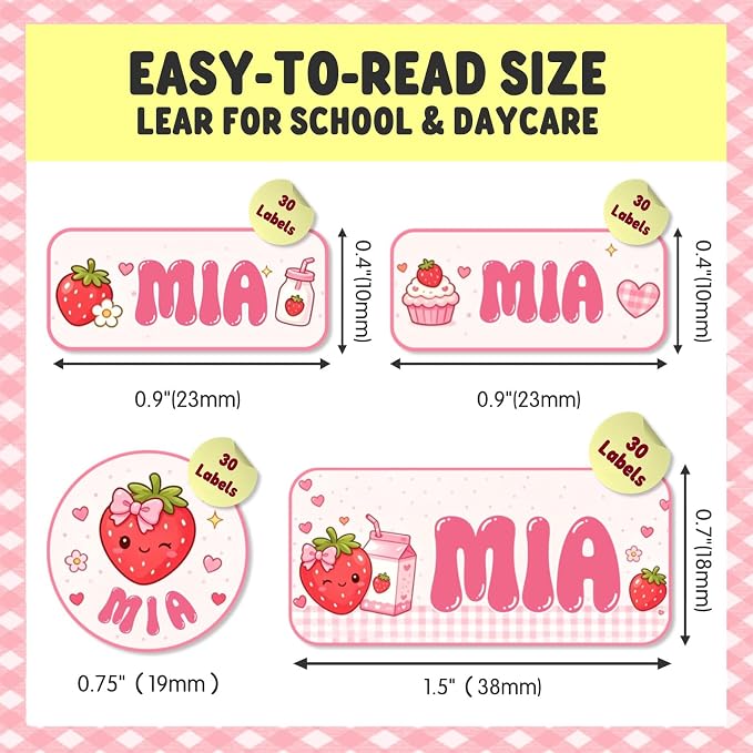 Personalized Custom Name Labels, 120 Pack Waterproof Stickers for Water Bottles, Clothing Tags, Lunch Boxes and Backpacks