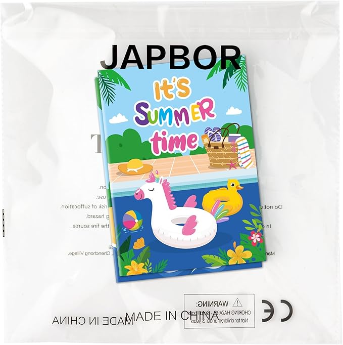 JAPBOR Summer Activity Coloring Books - Mini End of the School Year Activities Color Book Bulk for Kids Party Favors, Hawaii Beach Pool Small DIY Colouring Pages for Gifts Class Draw Painting Games