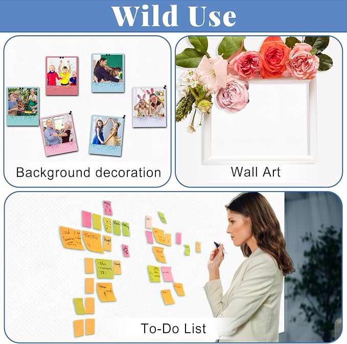 White Bulletin Board Roll Non-Woven Fabric Poster 15.7" x65.6ft
