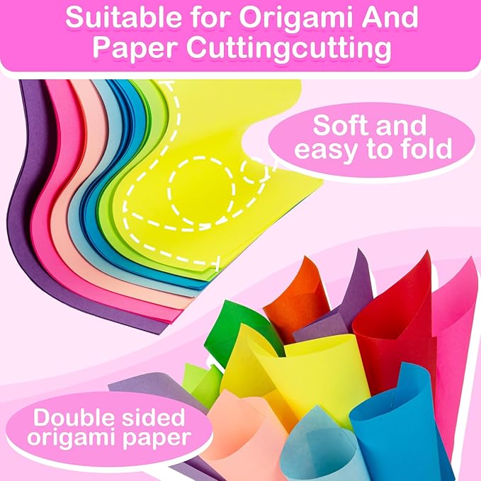 MAQIHAN Origami Paper 6x6 300 Sheets Bulk - Double Sided Color Paper Craft Kit for Adults Teens DIY Arts and Crafts, 20 Colorful Craft Paper Sheets for Scrapbook, Classroom Art Supplies Gifts